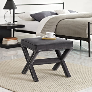 Modern Gray Rivet Bench