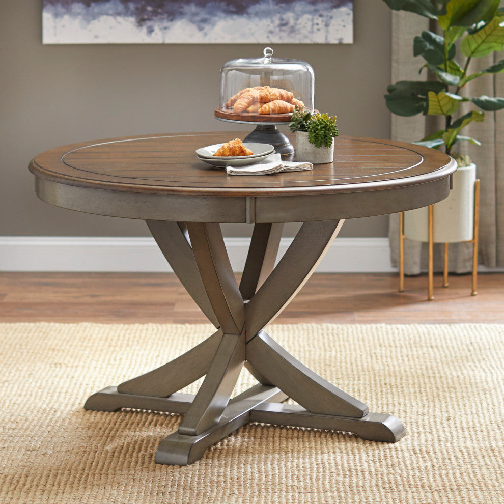 Vintner Round Dining Table, Gray
