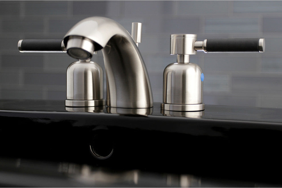 Mini-Widespread Bathroom Faucet With Pop-Up, Brushed Nickel