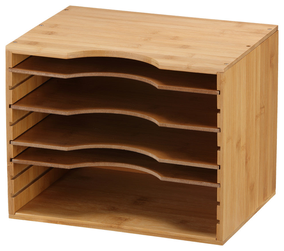 Abigail Bamboo File Organizer With 4 Dividers