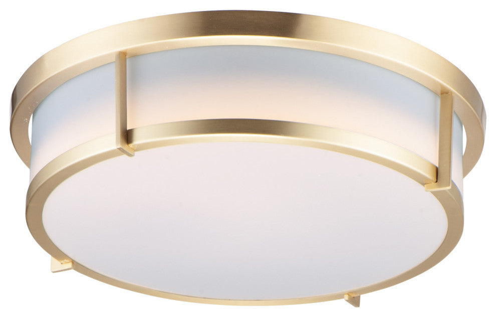 Rogue LED 1-Light Flush Mount in Satin Brass