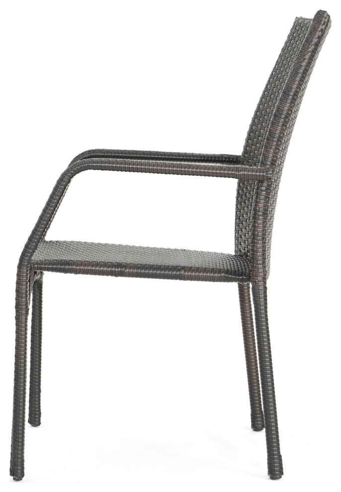 GDF Studio 3-Piece Michael Outdoor Multibrown Wicker Bistro Set