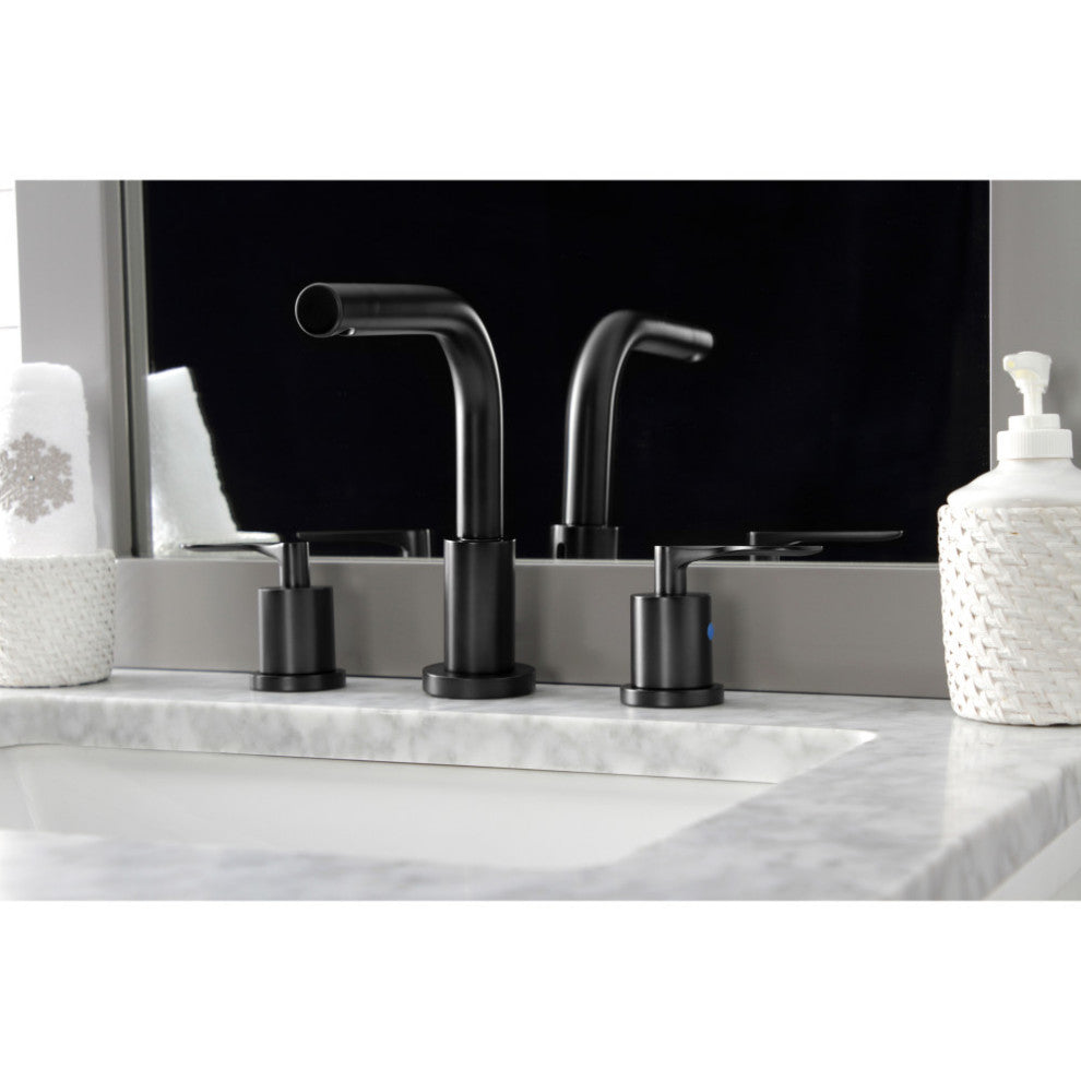 FSC8950SVL Widespread Bathroom Faucet With Brass Pop-Up, Matte Black