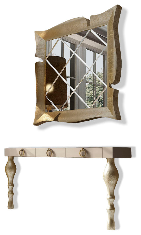 Shows two items (mirror and console) on a white background; not a clean single product depiction.