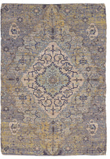Morris Blue/Yellow Gramercy Distressed Moroccan Accent Rug, 7'6" X 9'6"