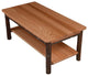 Hickory Solid Wood Coffee Table with Shelf, Natural Finish