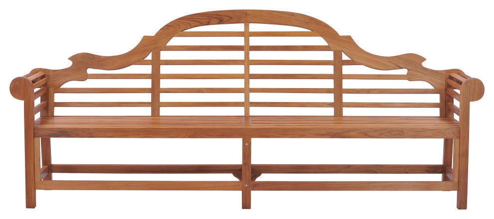 Teak Wood Lutyens Quadruple Outdoor Patio Bench, 8 Foot