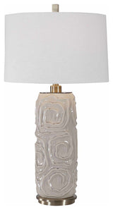 Uttermost 26379-1 Zade 34" Tall Column Table Lamp - Warm Gray