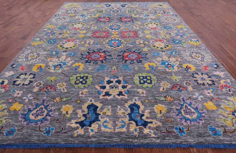 10' 4" X 14' 3" Turkish Oushak Hand Knotted Wool Rug - Q15002