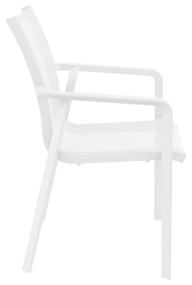 Pacific Sling Arm Chair, Set of 2, White Frame/White Sling
