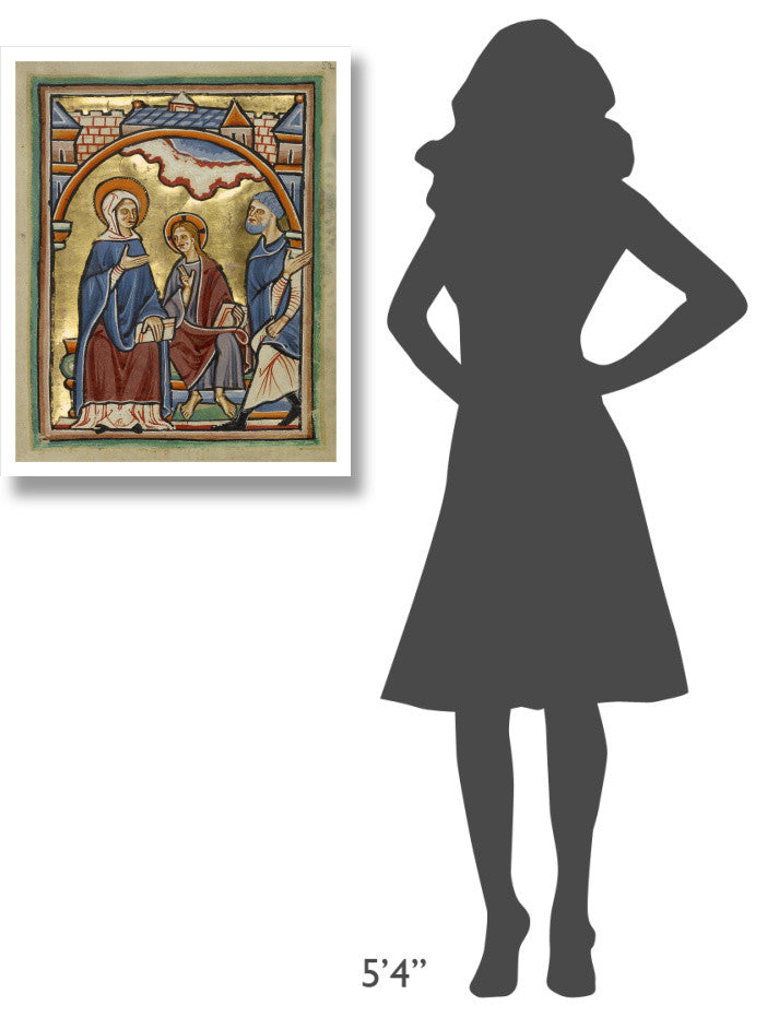 "Christ Blessing His Parents" Print 12th Century English Illuminator, 24"x30"