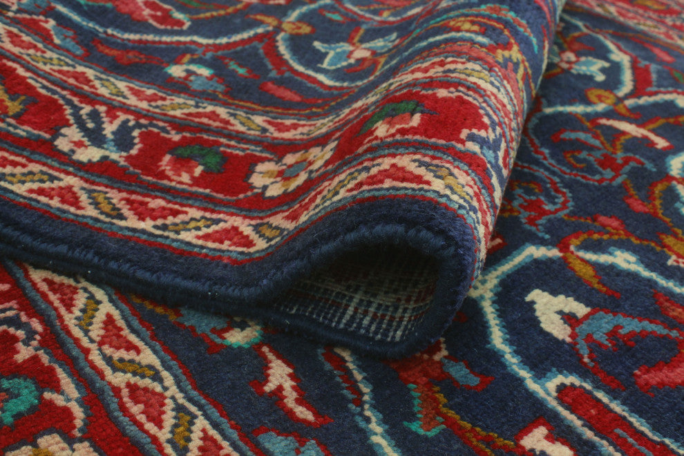 Fine Vintage Distressed Catarino Navy/Red Runner, 3'5x10'11