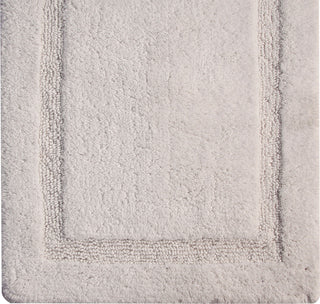 Bath Rug Cotton Solid Color Regency Pattern, White, 50"x30"