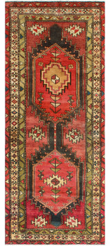 Fine Vintage Distressed Roshanak Red/Charcoal Runner, 3'2 x 7'7