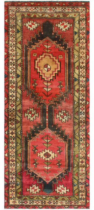 Fine Vintage Distressed Roshanak Red/Charcoal Runner, 3'2 x 7'7