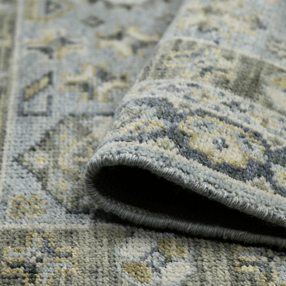 Divine Morada Area Rug, Light Blue, 2' x 3', Bordered