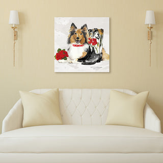 "Collie" Dog Wall Art Graphic Print Frameless Free Floating Tempered Glass Panel