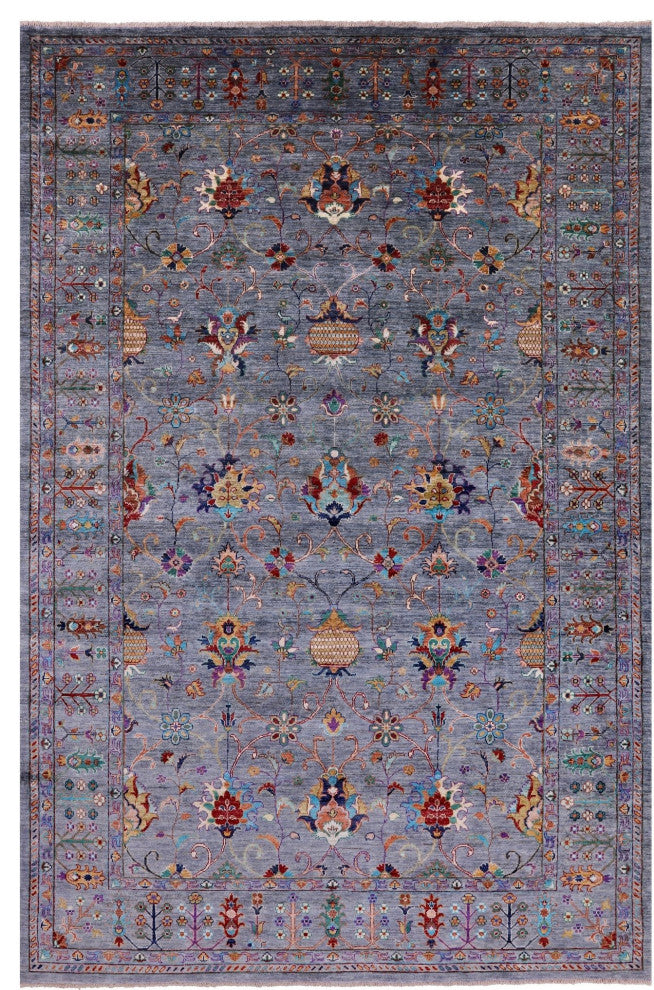 Hand-Knotted Persian Tabriz Wool Rug 6' 6" X 10' 2" Q9626