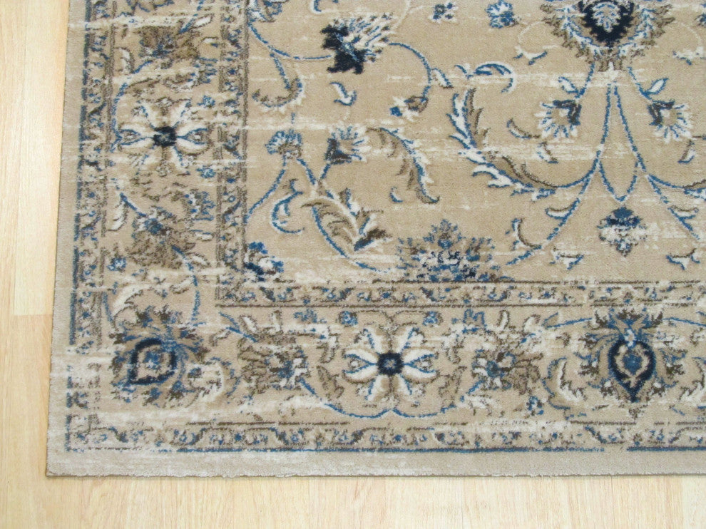 Beige Traditional Oriental Distressed Bohemian Isabella Area Rug
