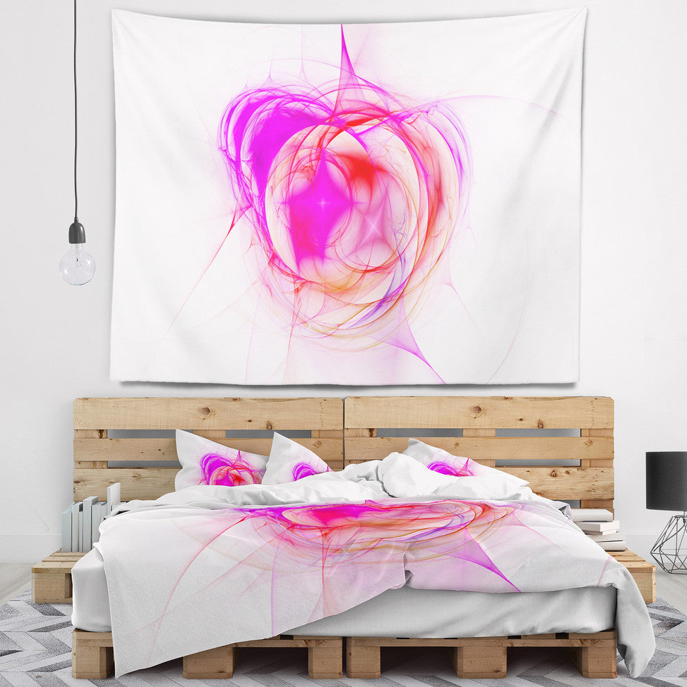 Pink Fractal Explosion Supernova Abstract Wall Tapestry, 92"x78"