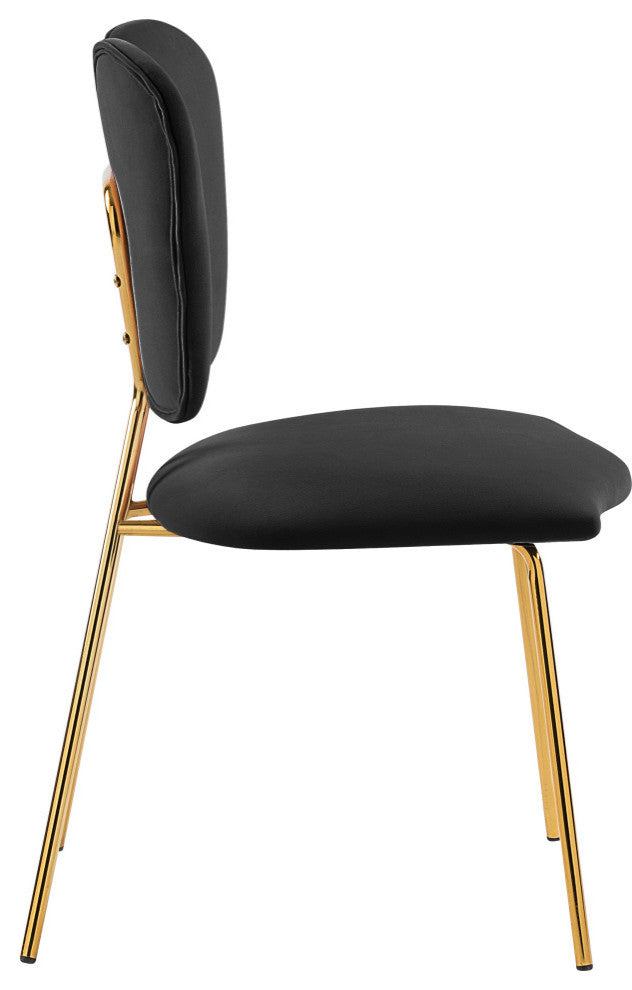 Angel Velvet Dining Chair (Set of 2), Black