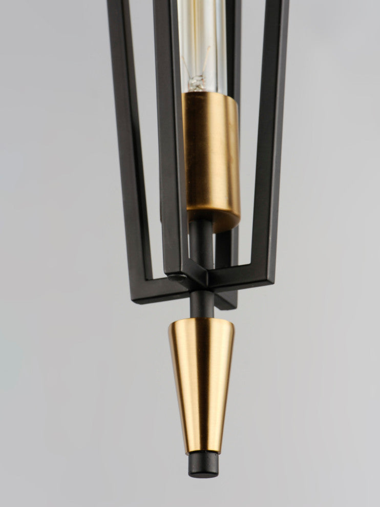 Maxim 11653 Wings 5"W Mini Pendant - Black / Satin Brass