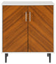 28" Modern Bookmatch Accent Cabinet, Solid White