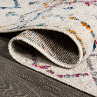 Moroccan HYPE Boho Vintage Diamond Runner Rug, Ivory/Multi, 2 X 8
