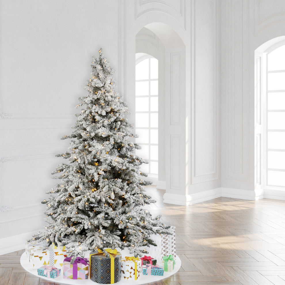 Vickerman Flocked Utica Fir Tree, 7.5', Warm White Led Lights