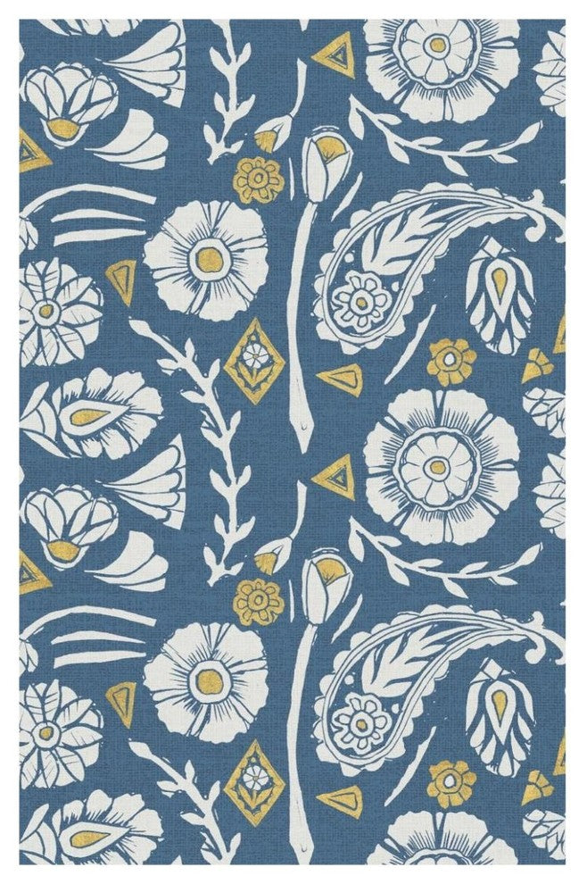 "Nordic Woodcut Pattern X" Digital Paper Print by Daphne Brissonnet, 42"x62"