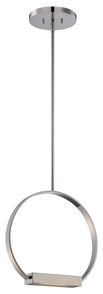 Nuvo 1-Light Cirque Pendant LED Light Fixture, Polished Nickel
