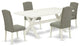 5-Piece Dinette Set, 4 Chairs and Table, Linen White