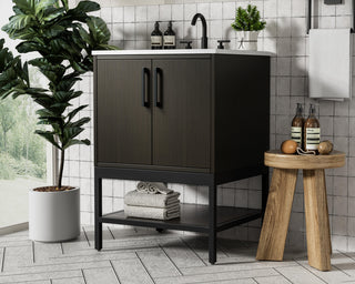 Home Living 24" Single Bathroom Vanity, Mocha Brown