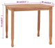 vidaXL Solid Teak Wood Patio Dining Set 3 Piece Wooden Table Chair Seating