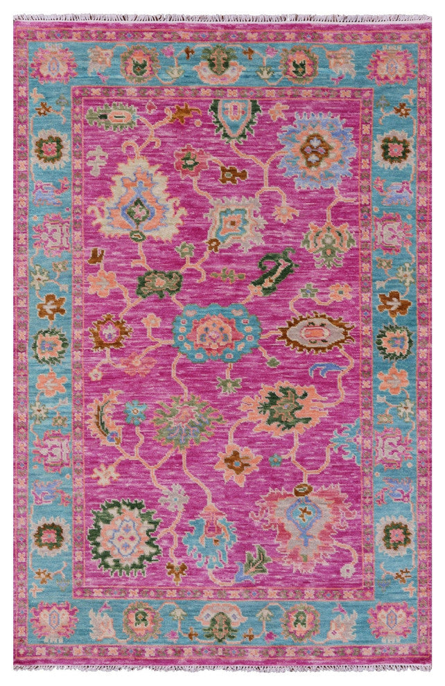 5' 3" X 8' 0" Turkish Oushak Hand Knotted Wool Rug - Q15871