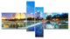 China Hangzhou Skyscrapers, Cityscape Canvas Art Print, 60"x32", 4 panels
