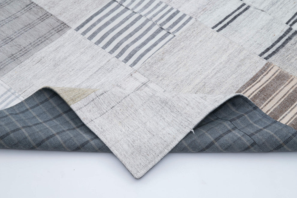 Rug N Carpet - Handmade Turkish 8' 0'' x 9' 11'' Vintage Patchwork Kilim Rug