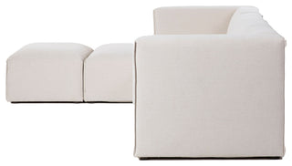 Premium Upholstered Sectional With Ottoman, Beige, Left Arm Facing