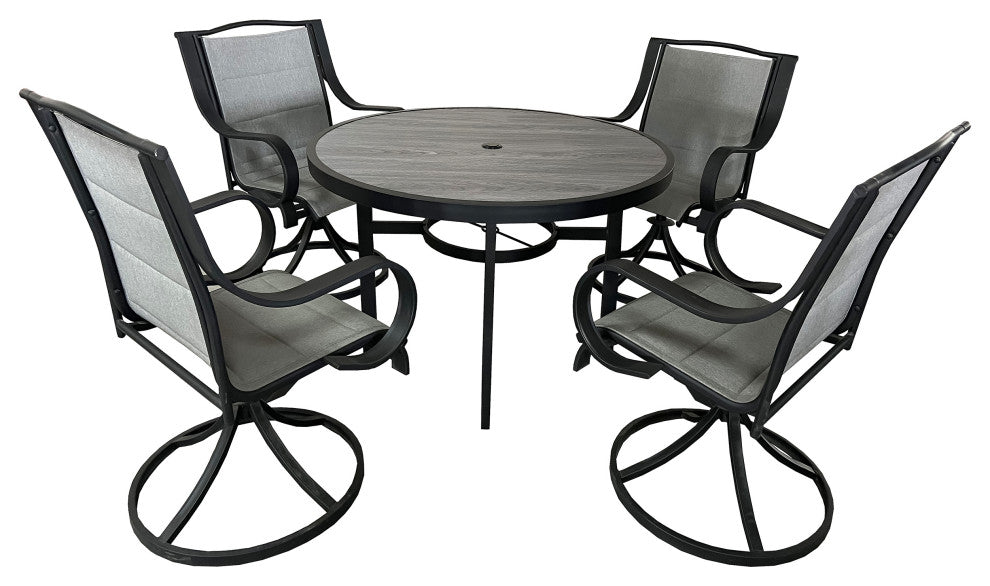 Deko Living 4 - Seating Outdoor Dining Table and Swivel Chairs Set