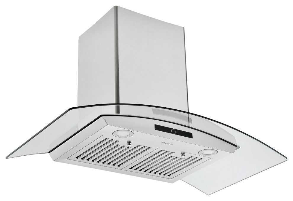 36" Convertible Wall Mount Glass Canopy Range Hood
