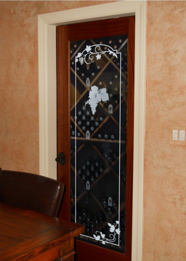 Wine Door - Grape Cluster Grape Ivy - Douglas Fir (stain grade) - 30" x 80"...