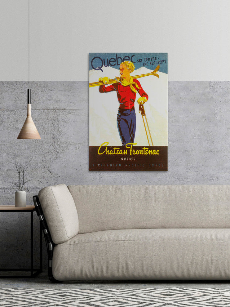 "Quebec Ski Centre" Painting Print on Wrapped Canvas, 16"x24"