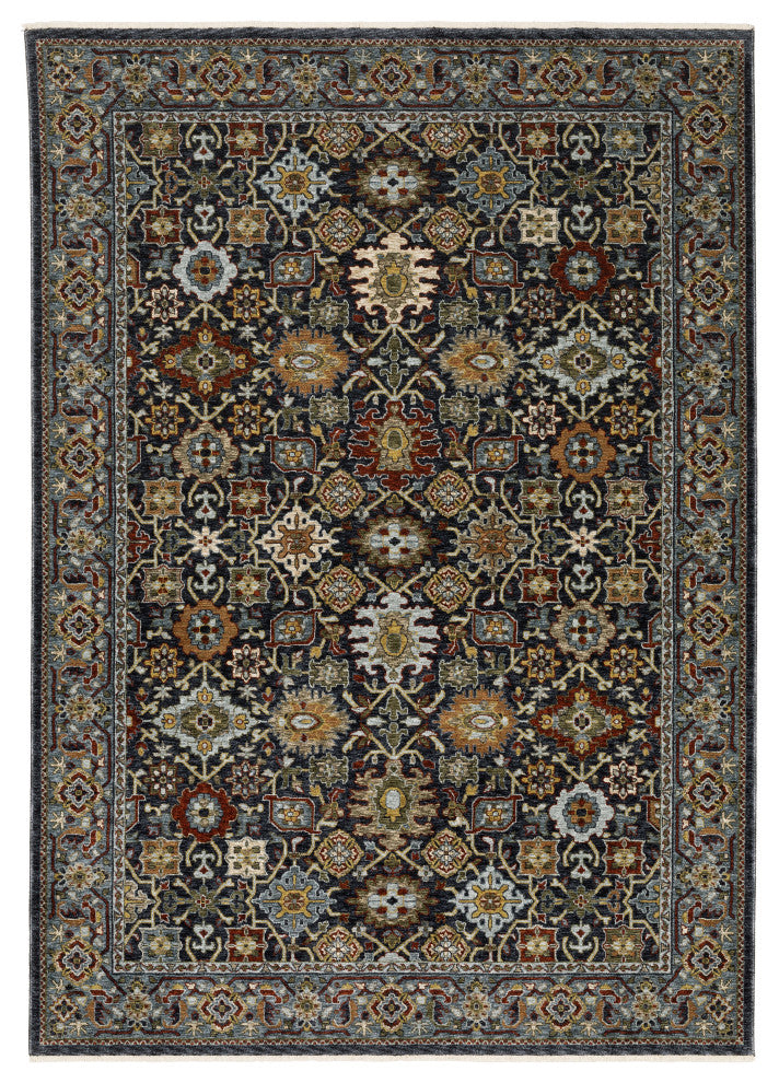 Augustus Persian Panel Blue/ Multi Indoor Area Rug, Blue, 5'3"x7'6"