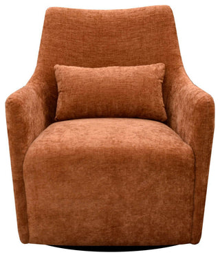 Lounge Upholstered Swivel Chair, Brick Chenille
