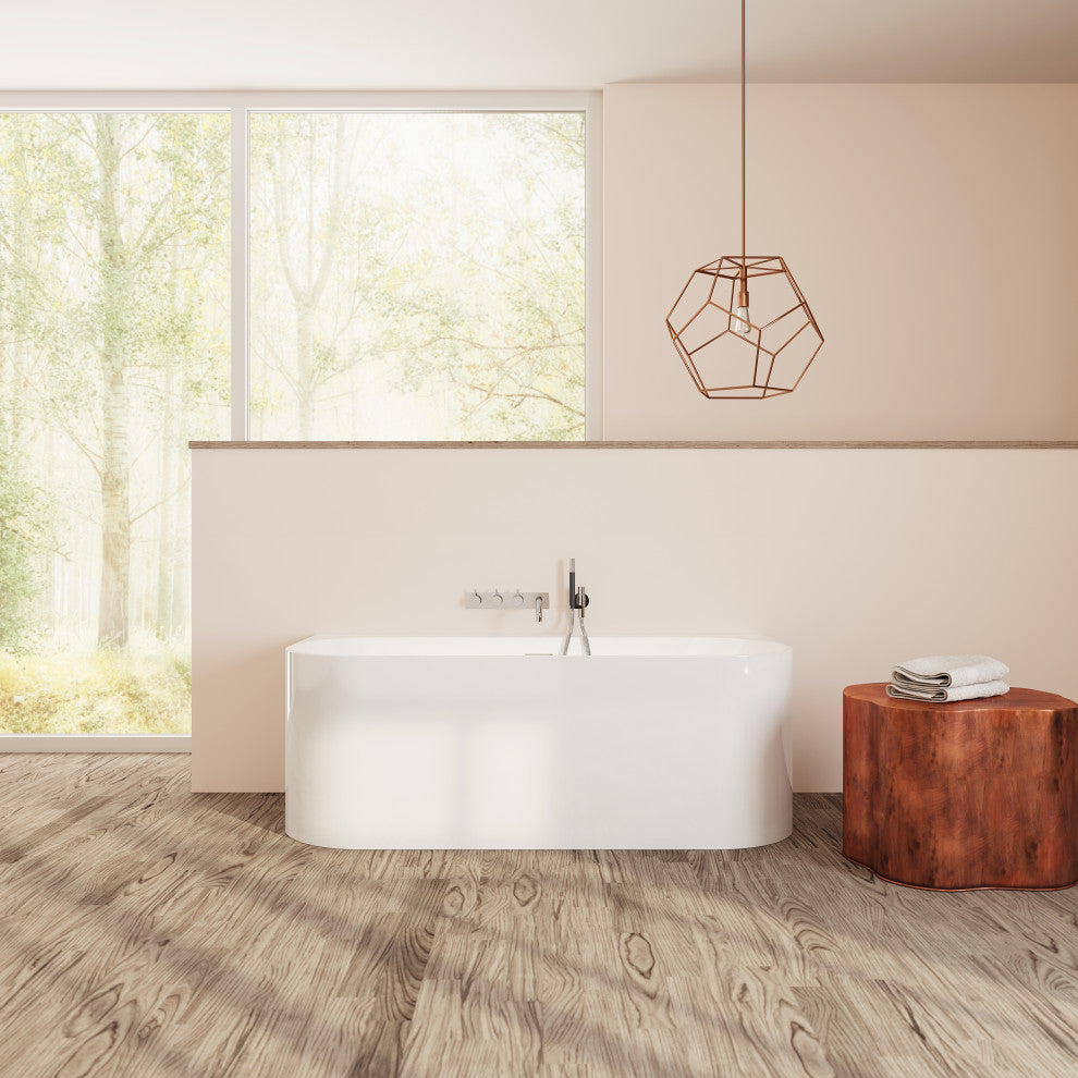 Perlato Almeria Back to Wall Soaking Tub, 65"