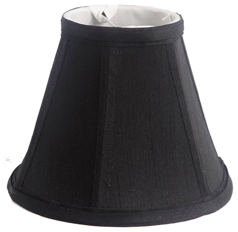 Faux Silk Empire Chandelier Lamp Shade, 3x6x5", Black, Set of 5