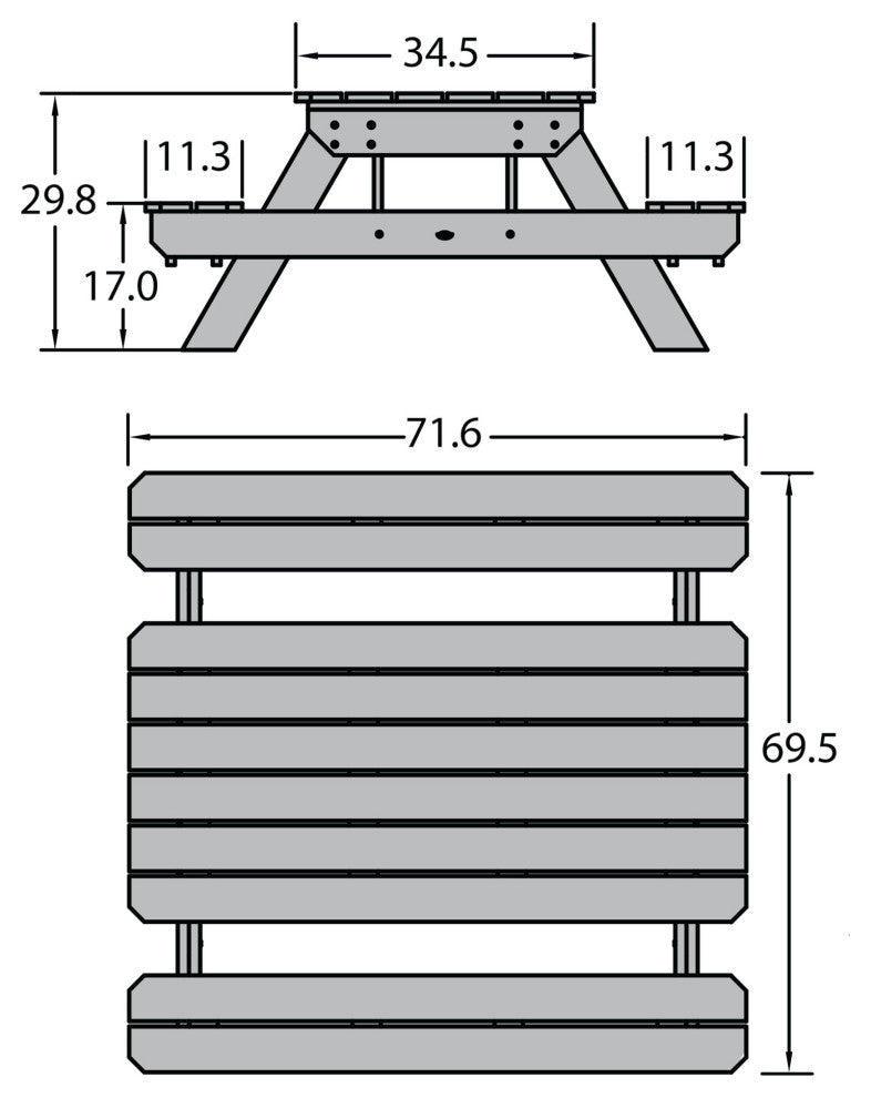 Sequoia National Picnic Table, Federal Blue
