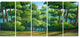 "Green Jungle With Dense Trees" Landscape Wall Art Print, 5 Panels, 60"x28"