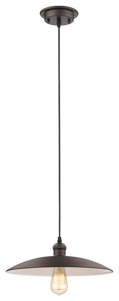 Ironclad 1-Light Rubbed Bronze Ceiling Mini Pendant 14"