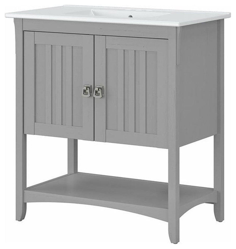 Bush Salinas 32"W Engineered Wood Bathroom Vanity Cabinet in Cape Cod Gray